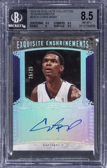 2005-06 UD "Exquisite Collection" Enshrinements #EECH Chris Bosh Signed Card (#25/25) – BGS NM-MT+ 8.5/BGS 10